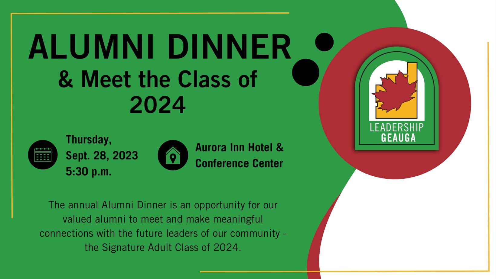 Alumni Dinner & Meet the Class of 2024 – September 28, 2023