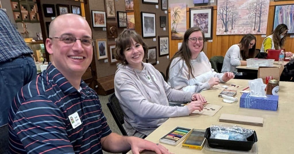 smiling group during an activity